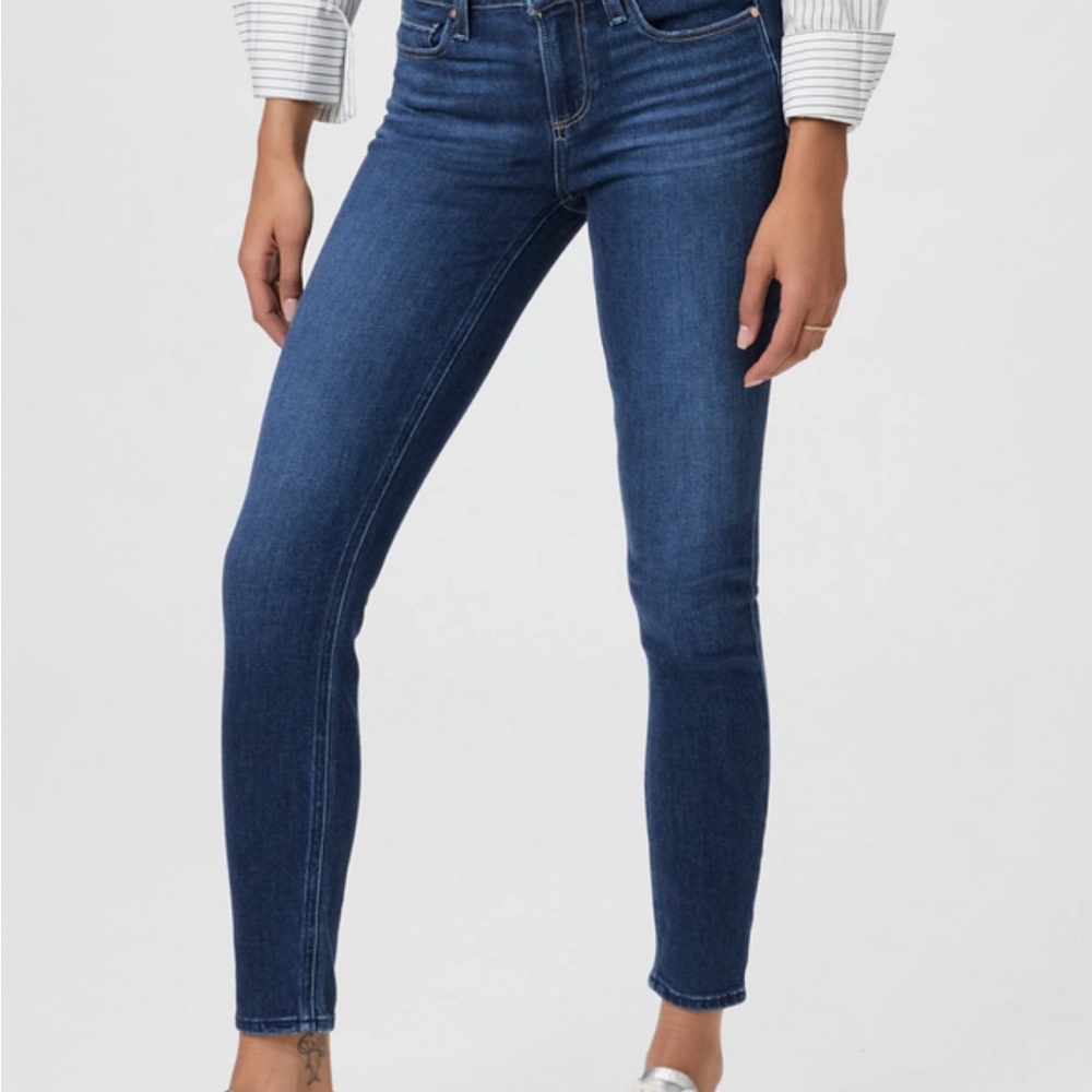 PAIGE Blue Ankle Cropped Jeans Classic Fit